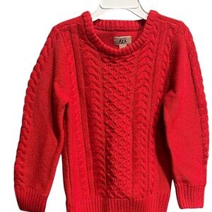 Red Cable Knit Sweater Boys 5